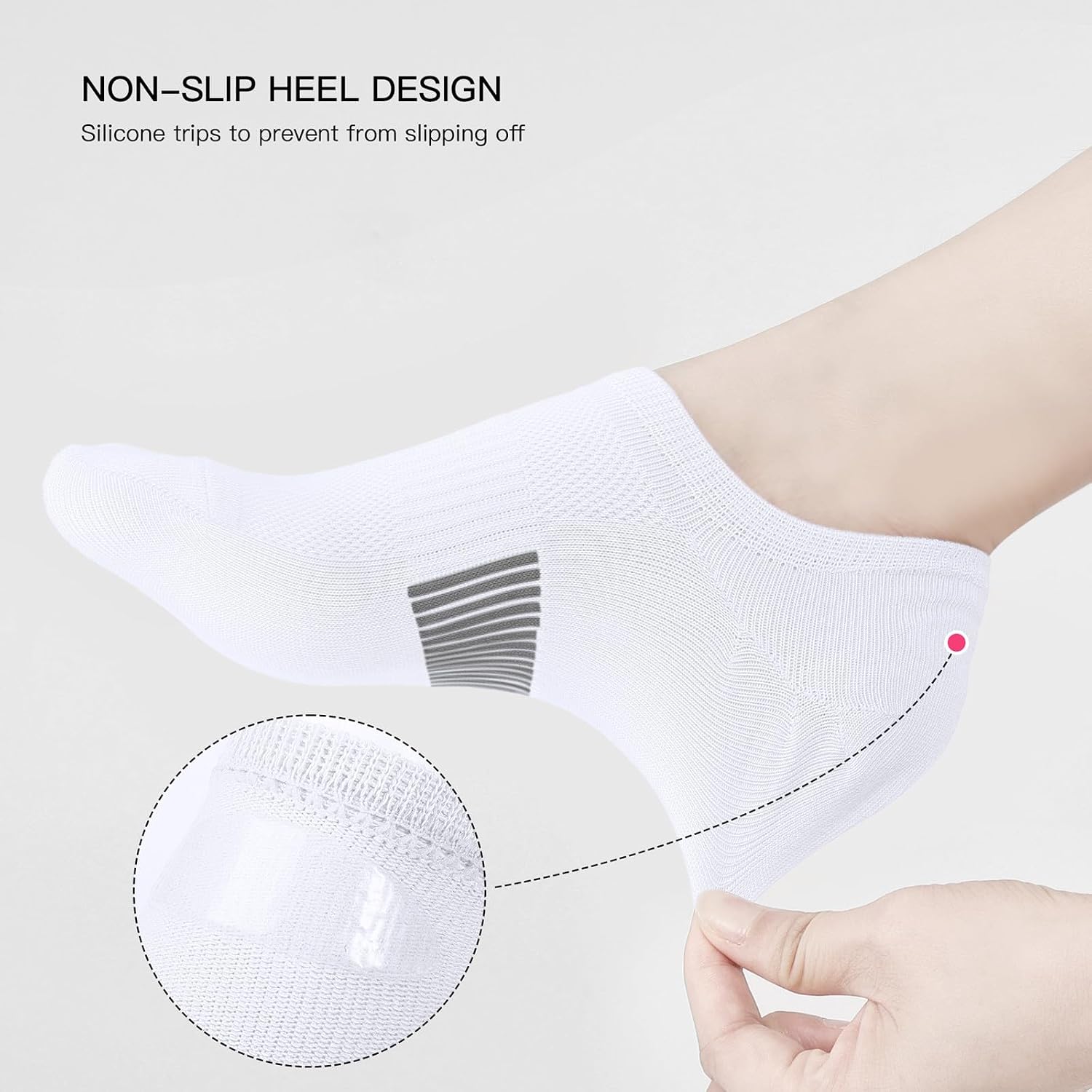 Detalle de BUDERMMY Sneaker Socken Damen 35-38 / 39-42 – Unsichtbare Füßlinge für Sneaker, Laufsocken, Kurze