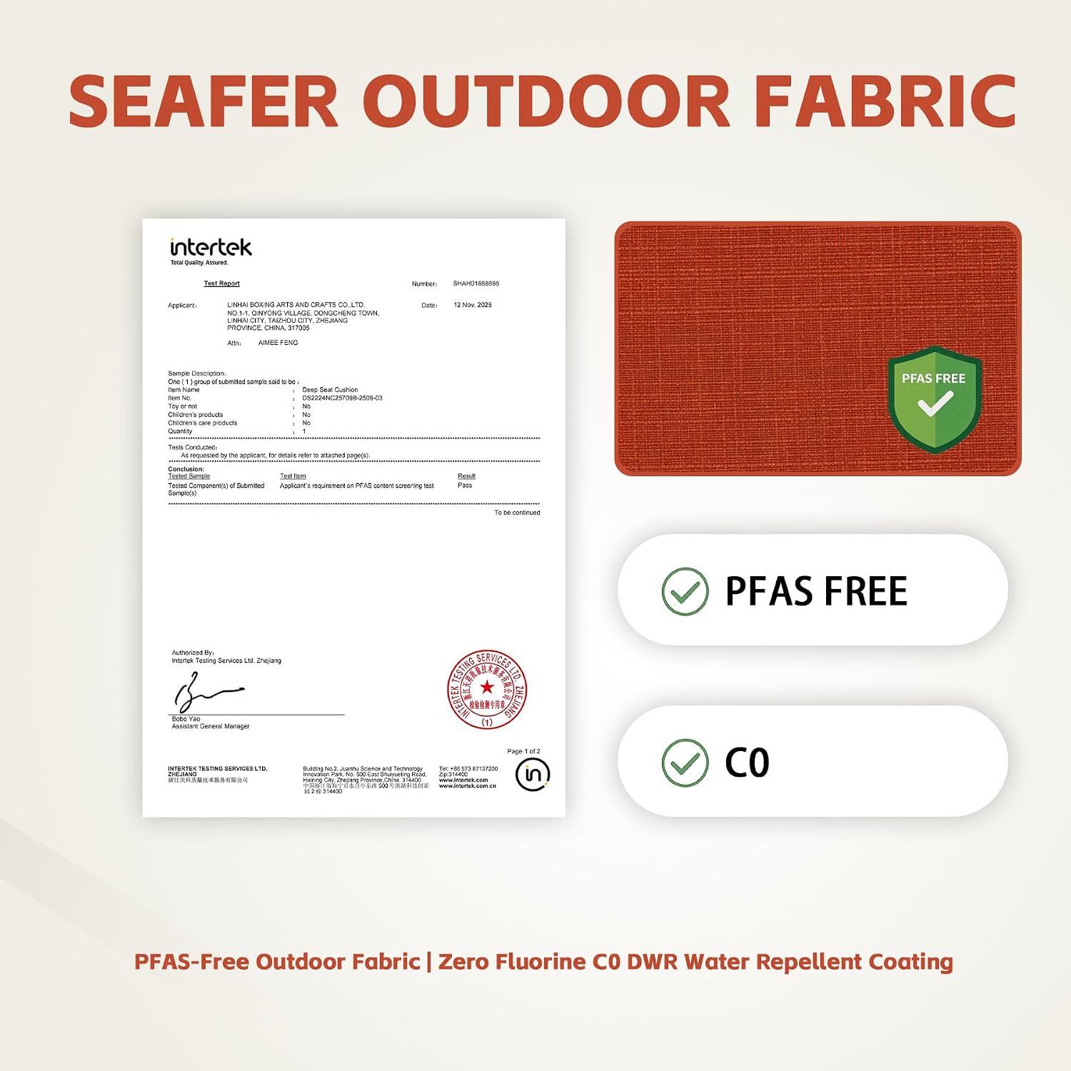 Thumbnail 6 de Localive Deep Seat Patio Cushion Set of 2, Quarry Red, Water-Resistant