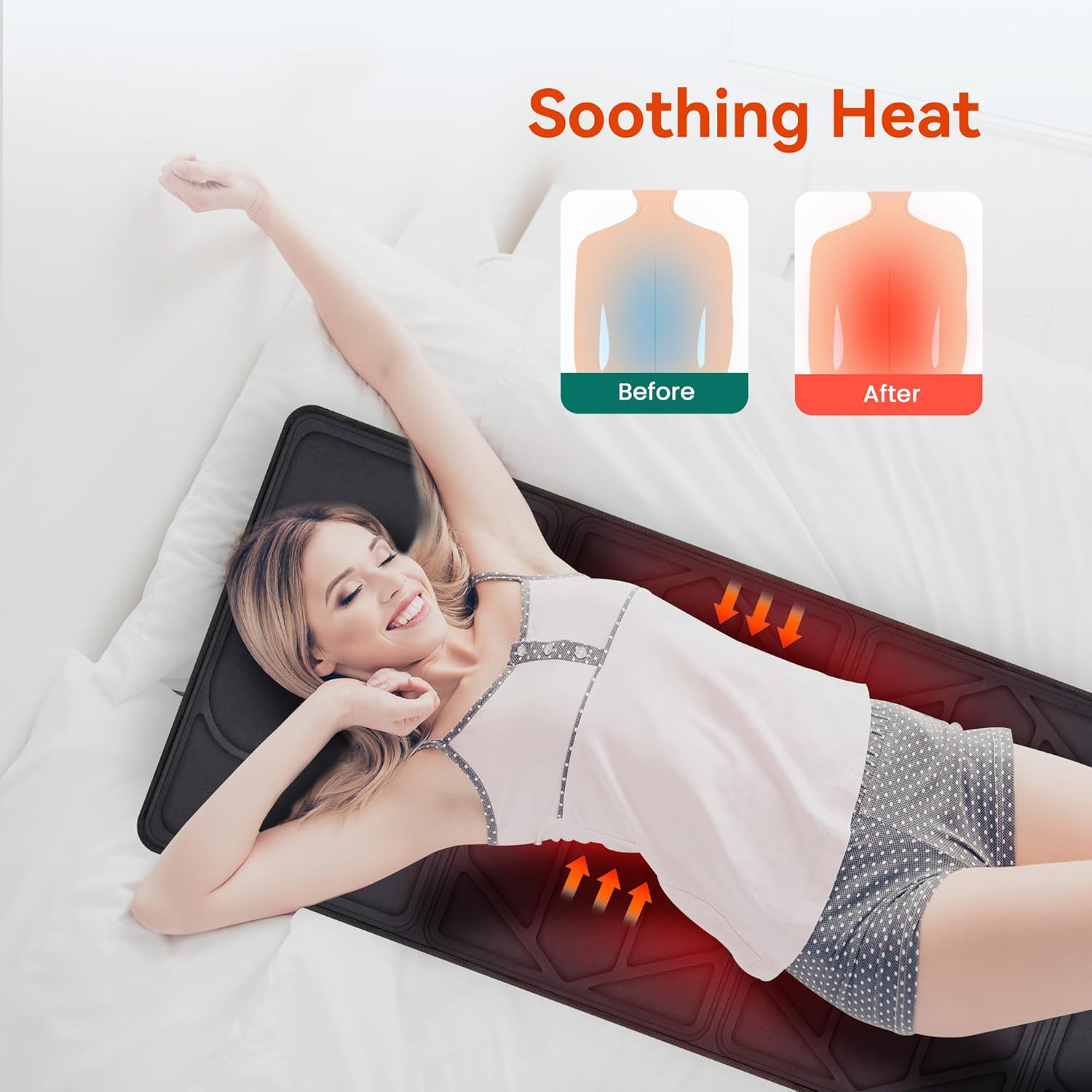 Thumbnail 3 de Snailax Full Body Massage Mat with Heat (10 Motor Vibration) for Neck, Back, Shoulders & Calves