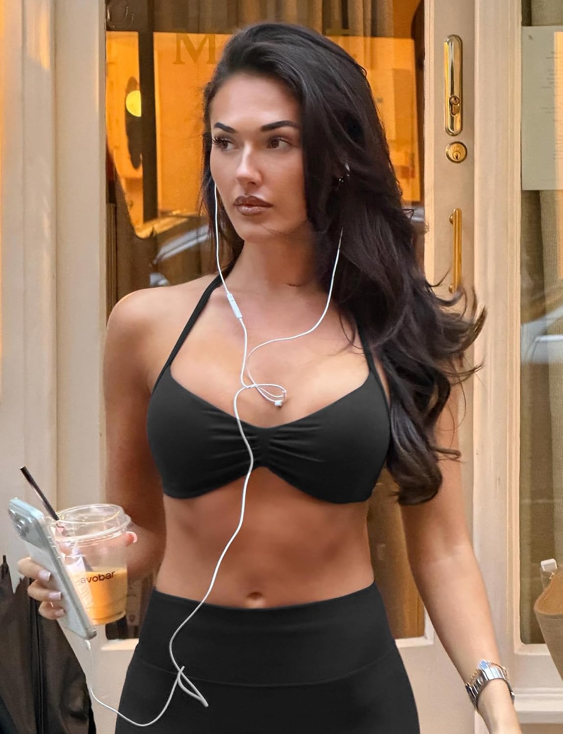Thumbnail 4 de VOYJOY Impact Strappy Adjustable Padded Sports Bra Crop Top
