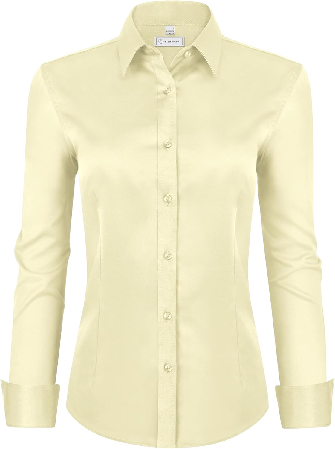 Thumbnail 5 de siliteelon Women’s Classic-Fit Dress Shirts Long Sleeve Button-Down (Wrinkle-Free Stretch)