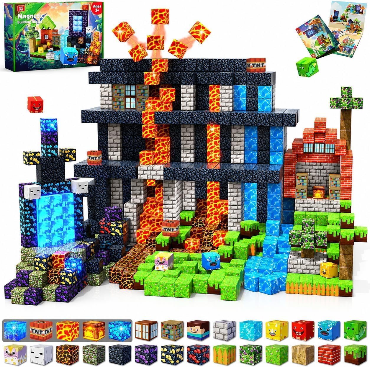 Detalle de Magnetic Building Blocks, 150-Piece Set
