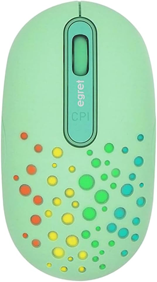 Detalle de egret HappiE EM23-H2 ワイヤレスマウス ミント、3台切替・静音クリック・3段階DPI