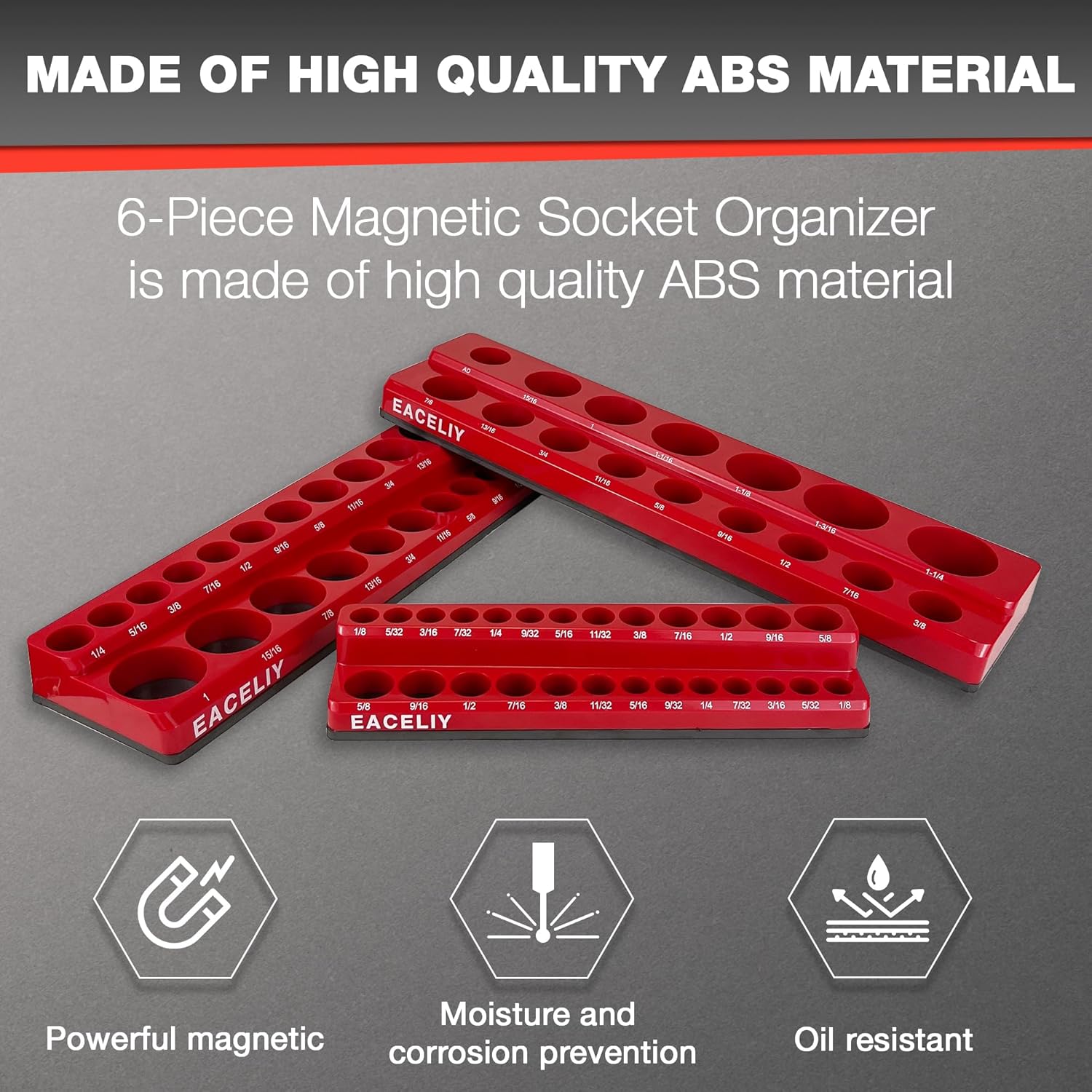 Detalle 1 de EACELIY 6-Piece Magnetic Socket Organizer 141