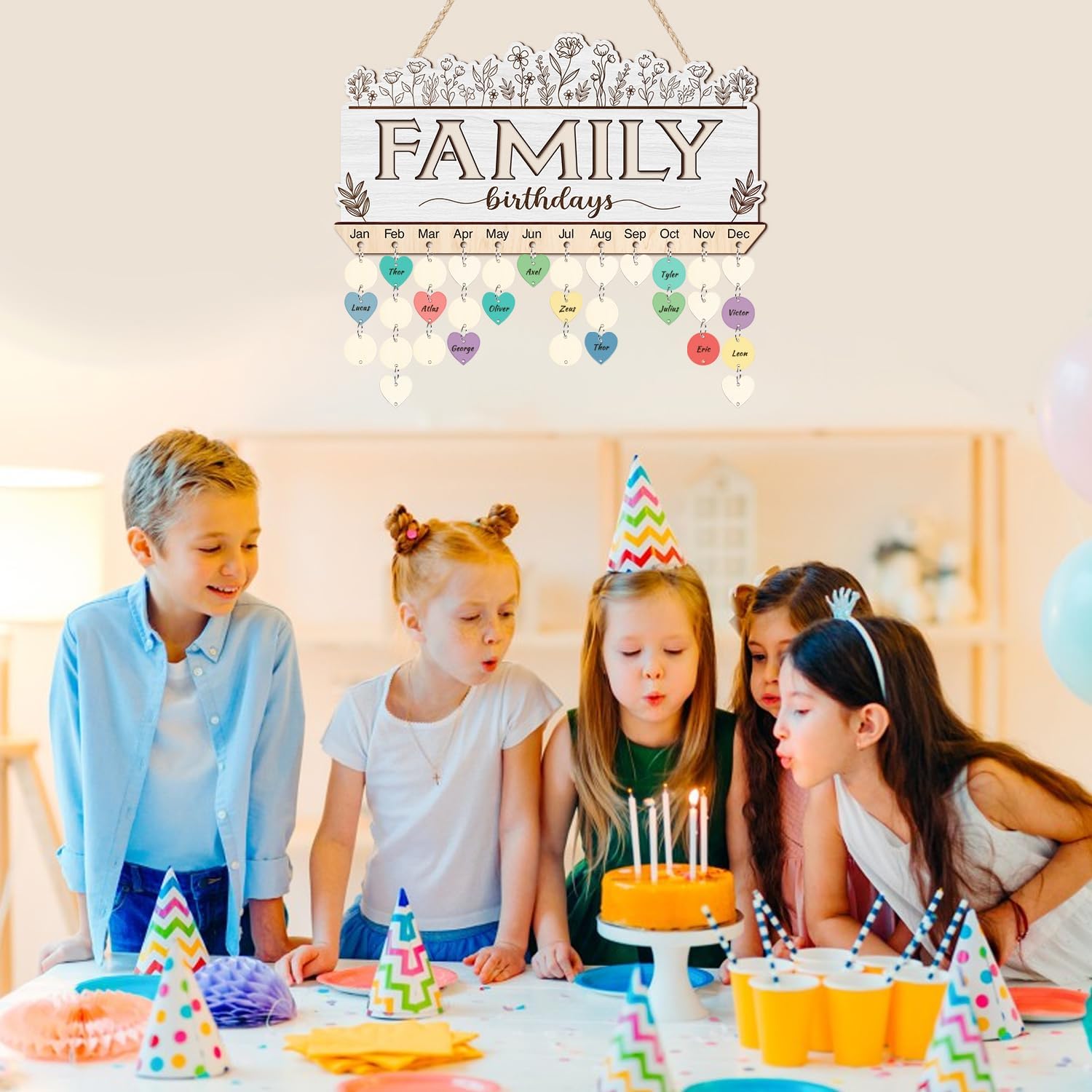 Thumbnail 4 de CHDITB Vintage Family Birthday Calendar Wall Hanging