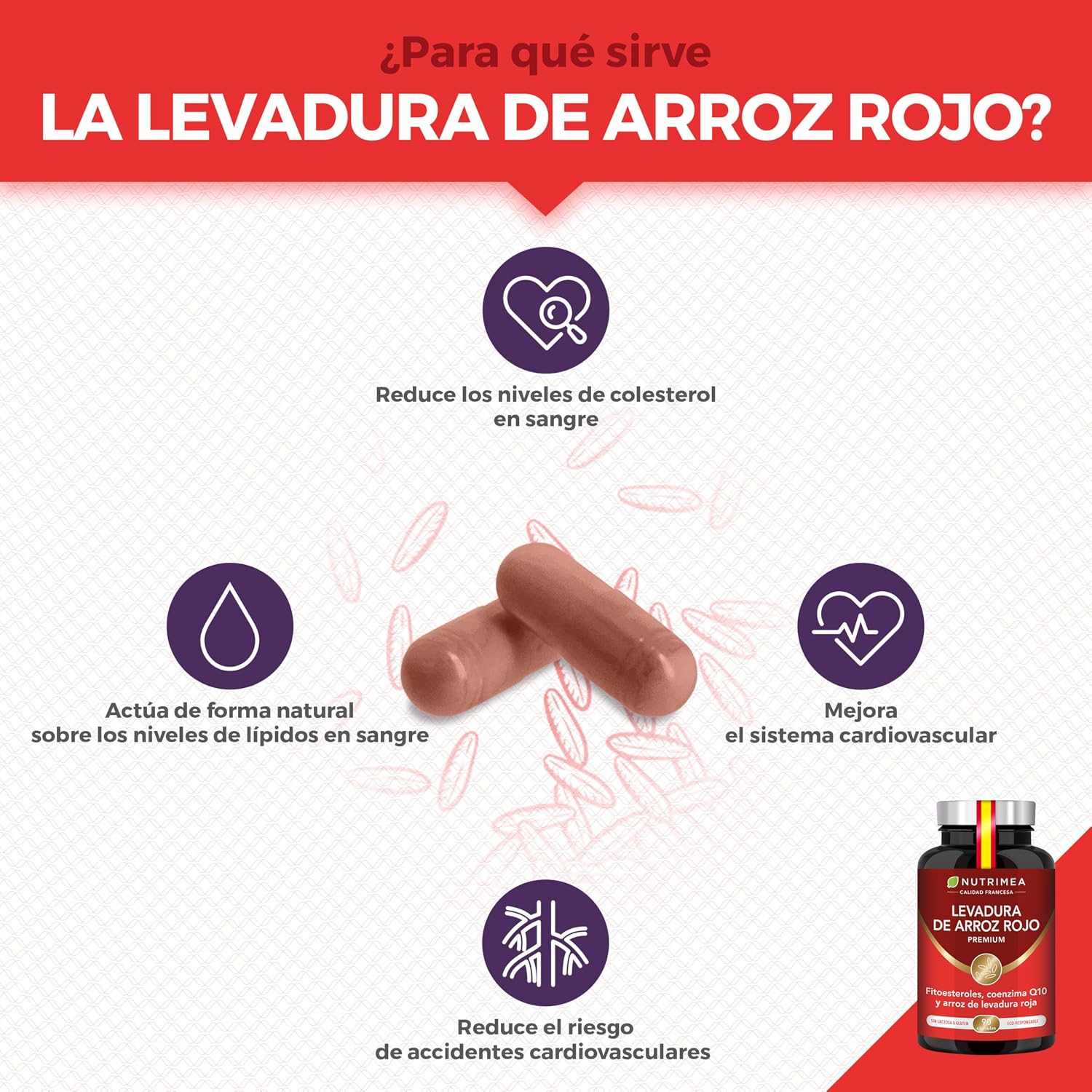 Detalle 2 de Nutrimea Levadura Roja de Arroz 90 cápsulas