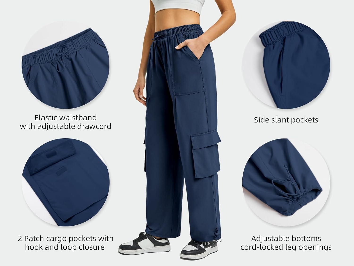 Detalle 2 de Women's Cargo Hiking Joggers in Polyester-Spandex