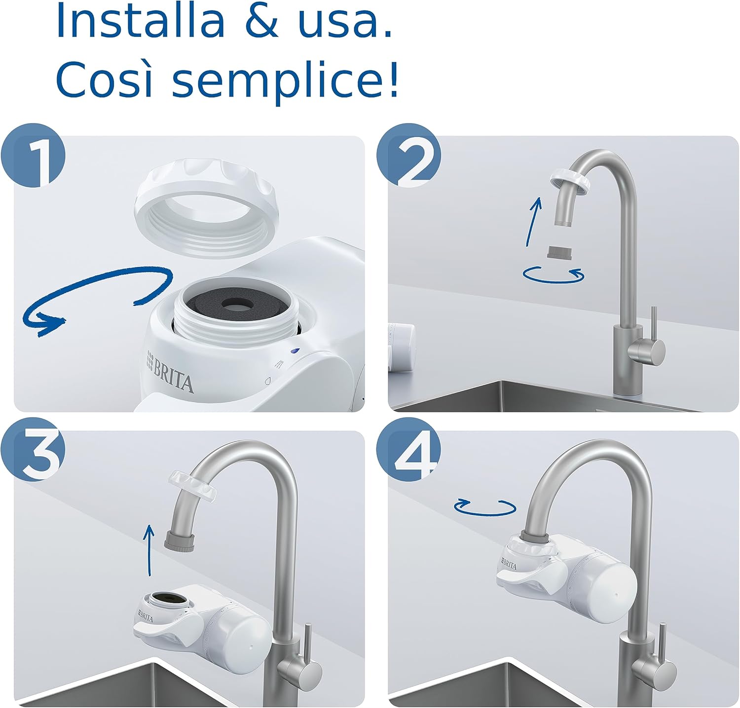 Thumbnail 5 de BRITA ON TAP V: filtro rubinetto in 4 stadi con indicatore manuale, compatibile Ø22/24 mm
