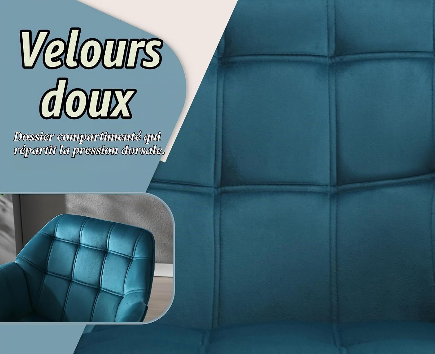 Detalle 2 de chairus chairus-Scandinave fluwelen fauteuils, set van 2, blauw