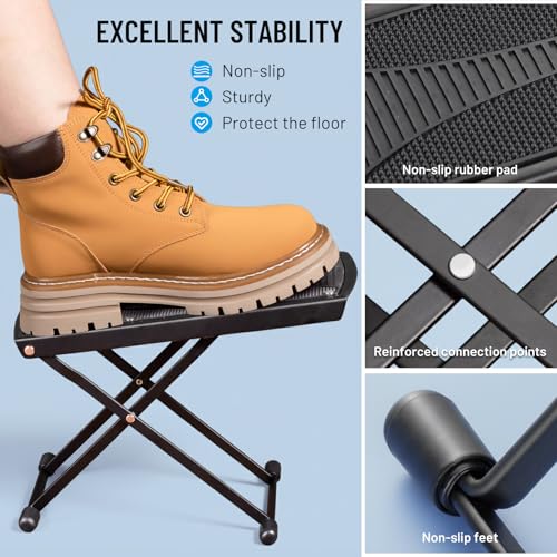Thumbnail 5 de CAHAYA Repose-Pieds Pliable pour Guitariste – Support Réglable en Fer 6 Hauteurs, Surface Antidérapante, 70 kg, Léger et Portable