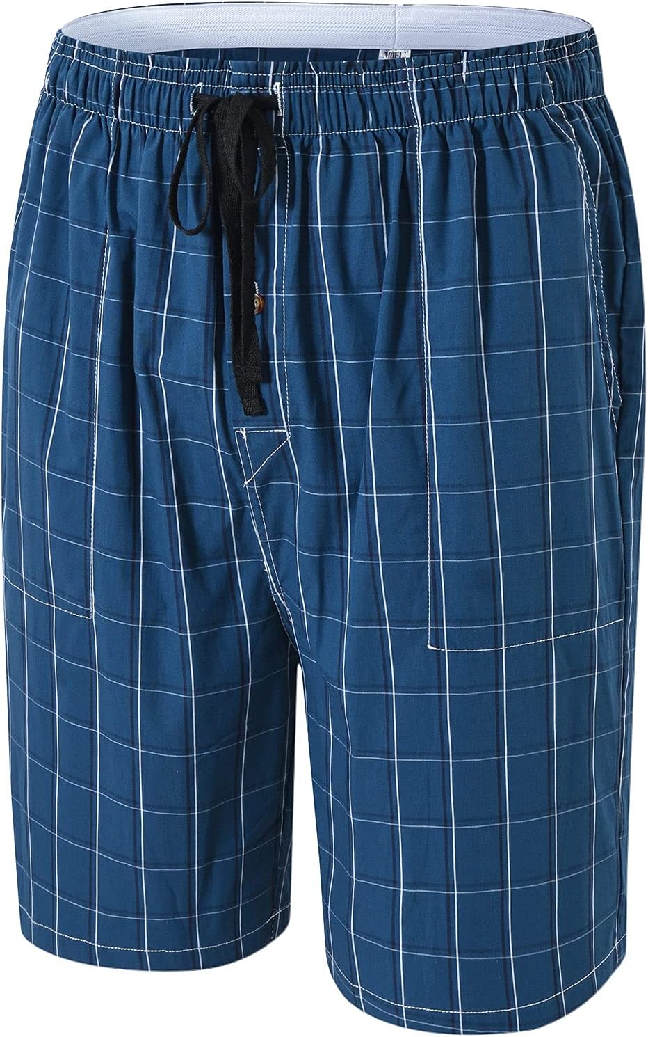 Detalle de MoFiz Men's Plaid Pajama Shorts 3-Pack: Lightweight Woven Cotton Sleep & Lounge Bottoms
