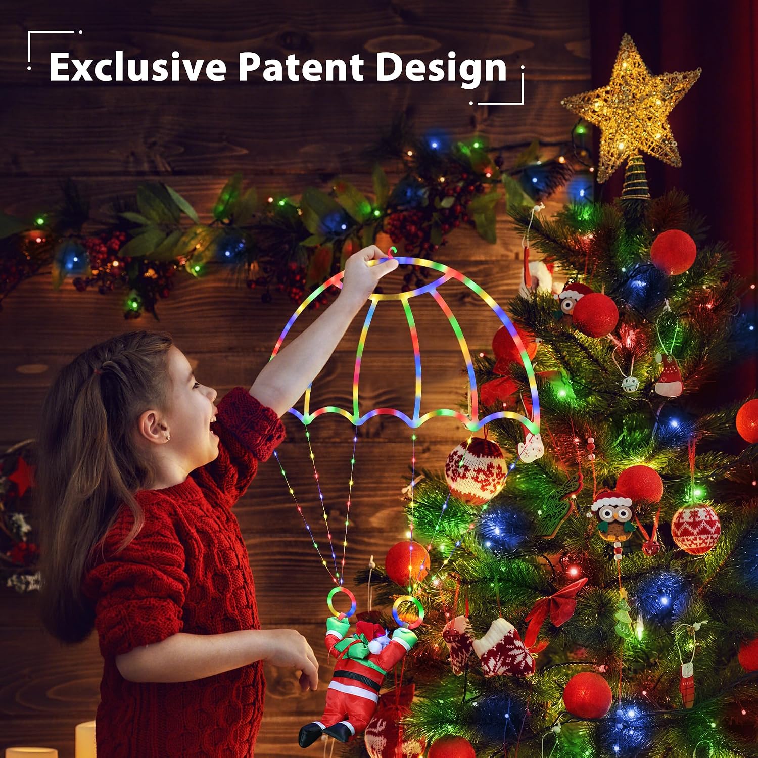Detalle 2 de Toodour Christmas Parachute Lights 2.8 ft