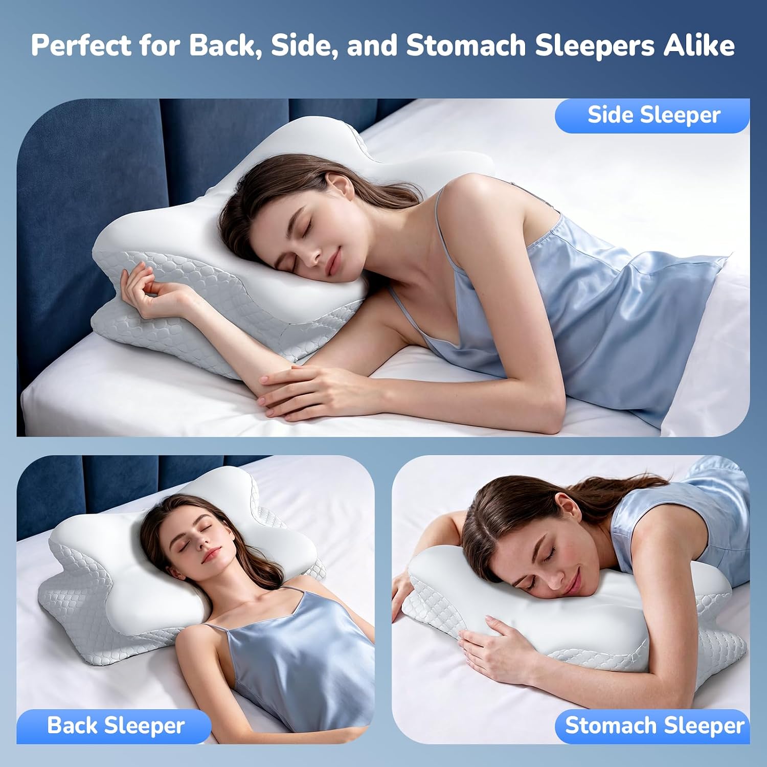 Thumbnail 4 de Hexus P1103 Ergonomic Memory Foam Neck Pillow with Cooling Cover