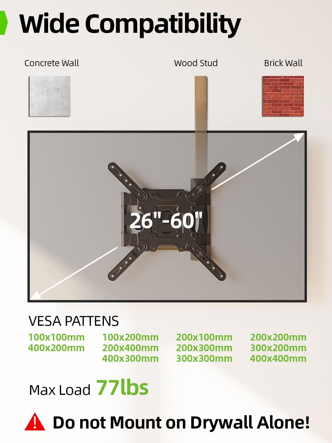 Detalle 2 de USX Mount UL Listed TV Wall Mount 77 lbs