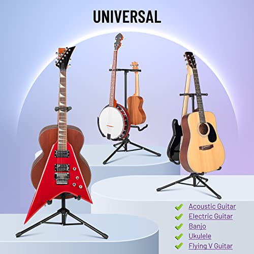 Thumbnail 1 de CAHAYA Support de Guitare Double avec Support de Manche – Stand robuste pour 2 guitares (CY0321)