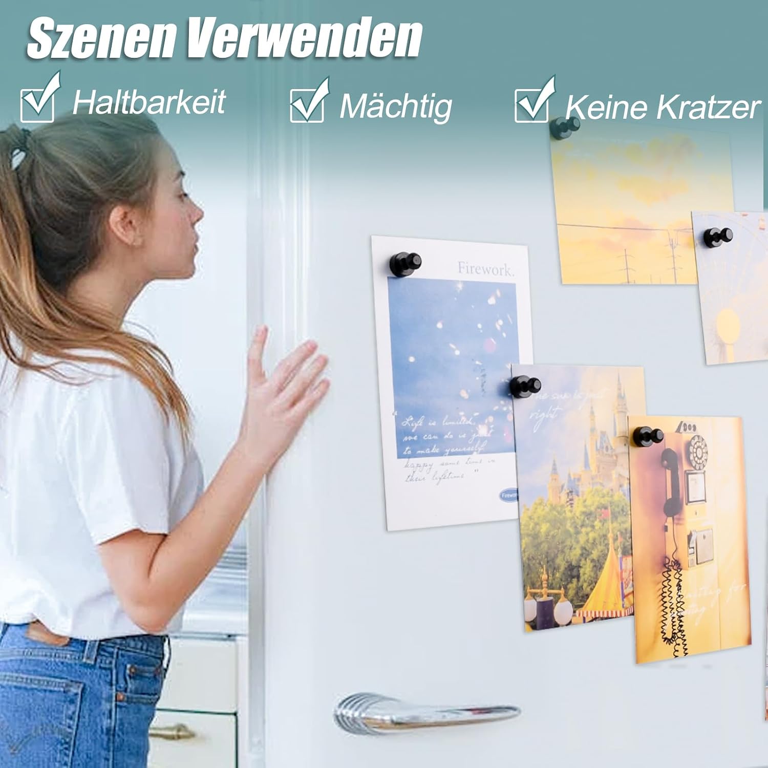 Detalle 2 de 35 Stück Neodym Magnet Extra Stark – 12 x 16 mm, Glänzend Schwarz (Set)