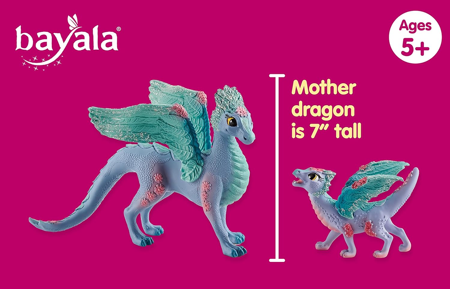 Detalle de Schleich Drago Fiore con Baby (3): figura dettagliata per gioco educativo