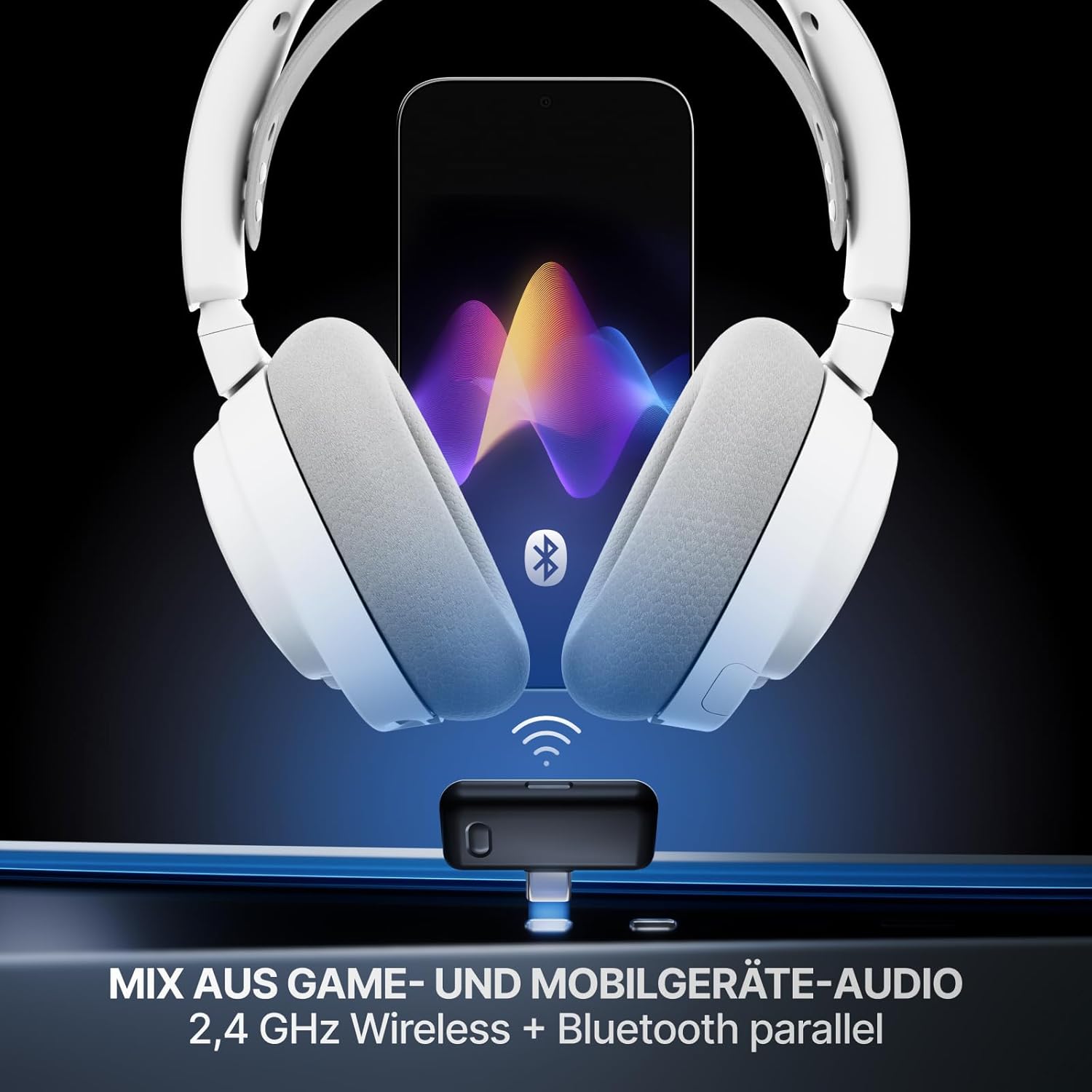 Thumbnail 3 de SteelSeries Arctis Nova 7 Wireless Gen 2 Multi-Plattform-Gaming-Headset (Echtzeit-App-Steuerung, bis zu 50+ Std. Akku, 2,4 GHz & Bluetooth parallel)