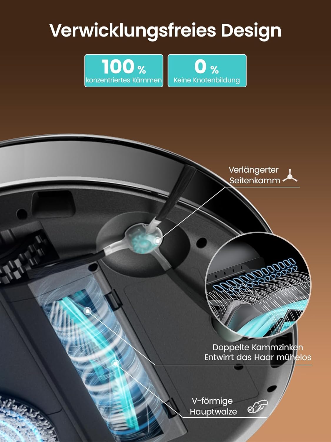 Detalle de Lefant M3 Max Saugroboter mit Wischfunktion – leistungsstarke All-in-One Reinigung