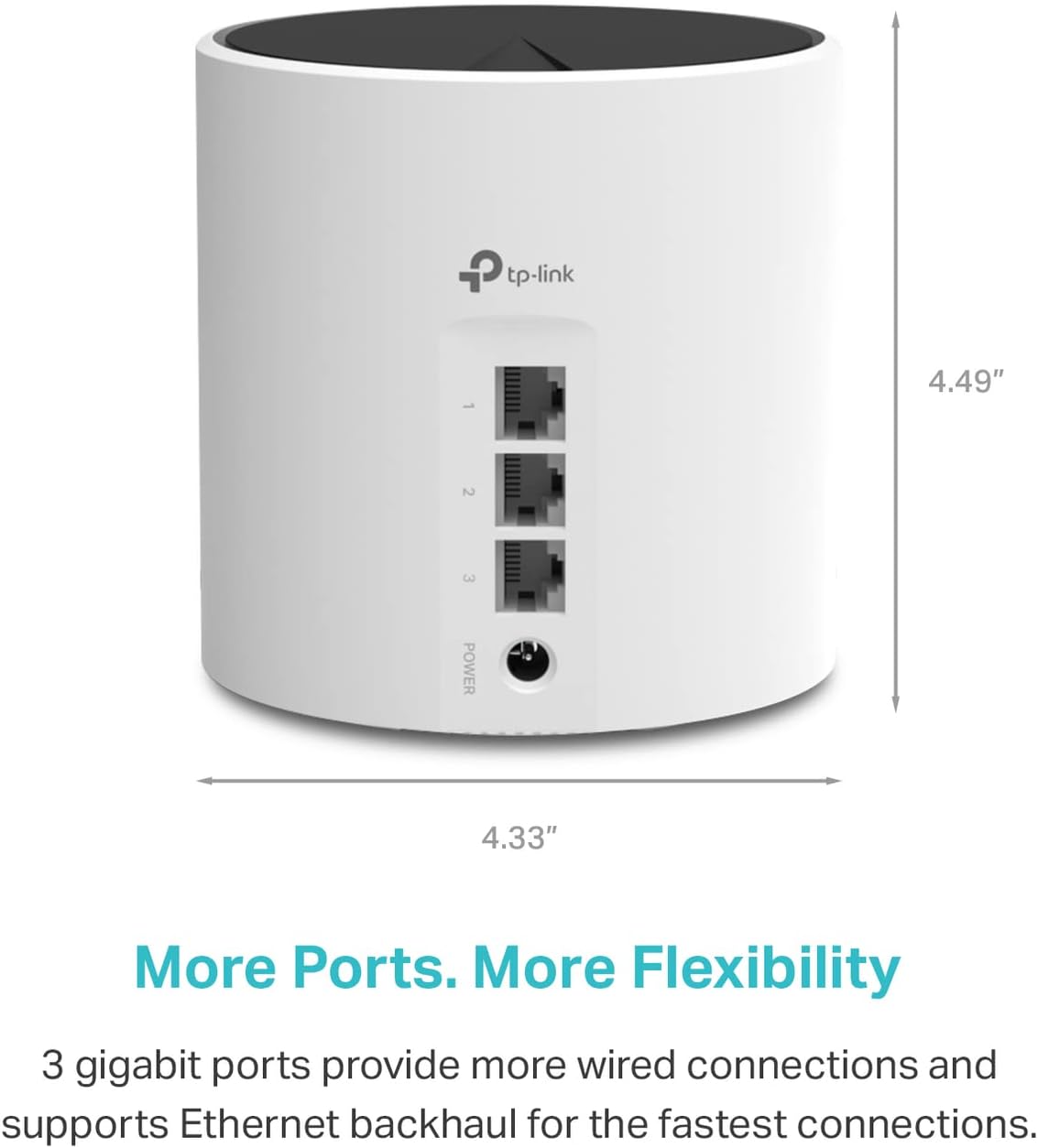 Detalle de TP-Link Deco X55 AX3000 WiFi 6 Mesh System (Deco X55, 1-Pack) with Gigabit Ports & Ethernet Backhaul