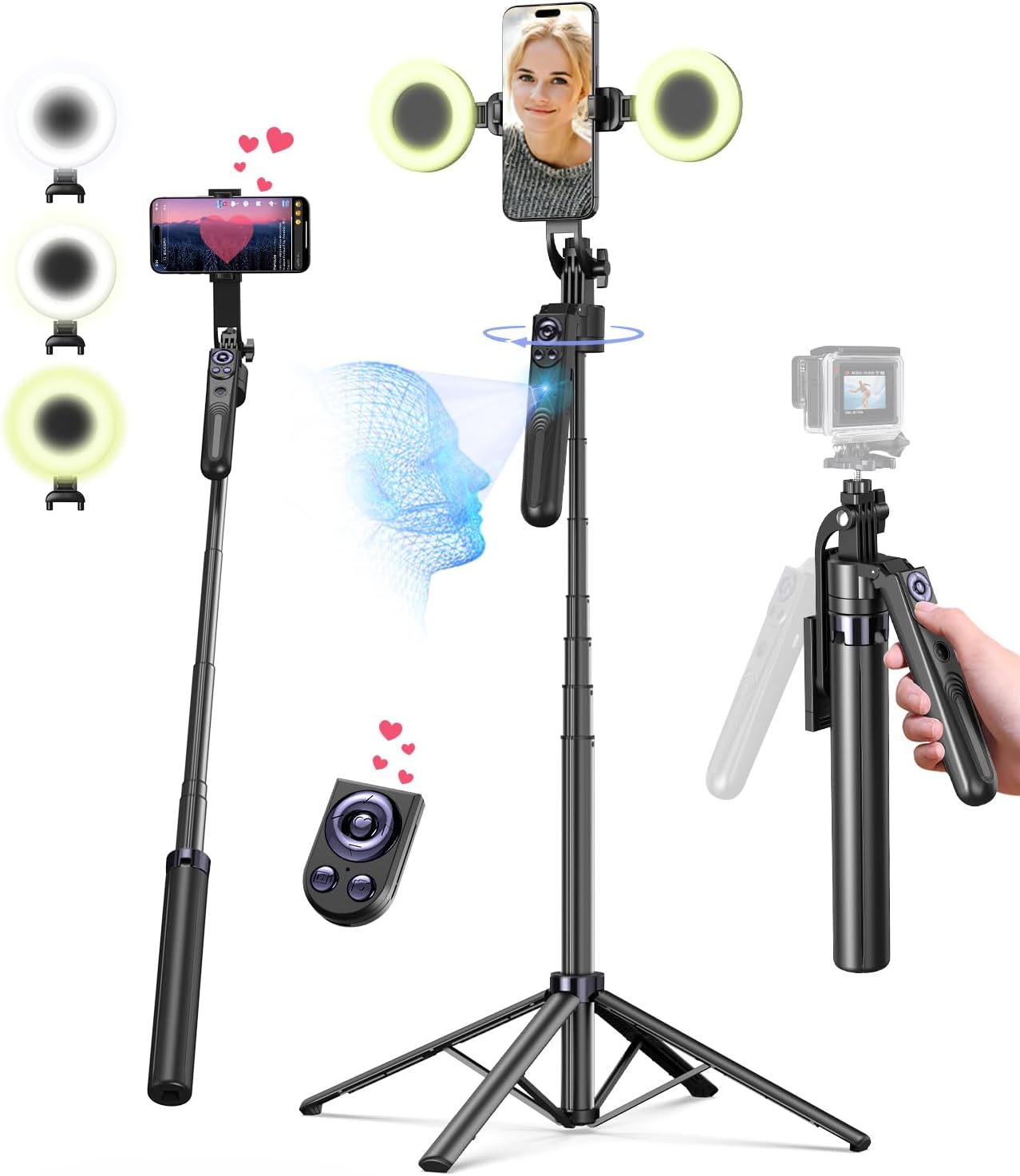 Detalle de Yeaki 71” Auto Face Tracking Tripod for iPhone