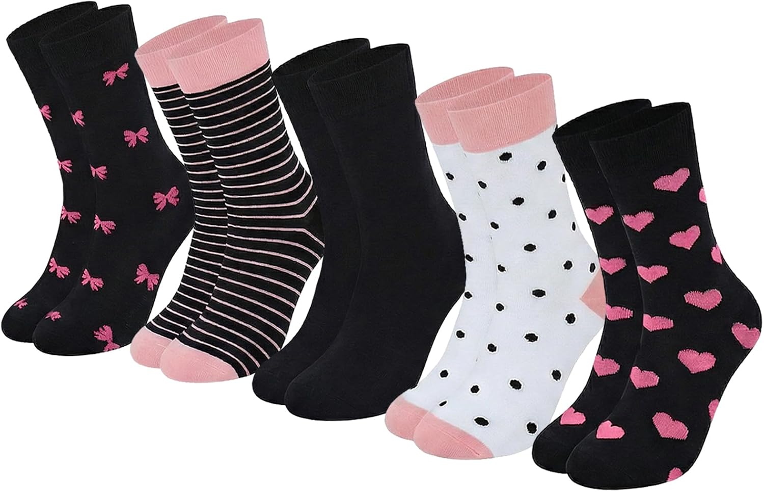 Detalle de Briyat: 5/10 paia di calzini da donna in cotone colorati, taglie 35-38 e 39-42
