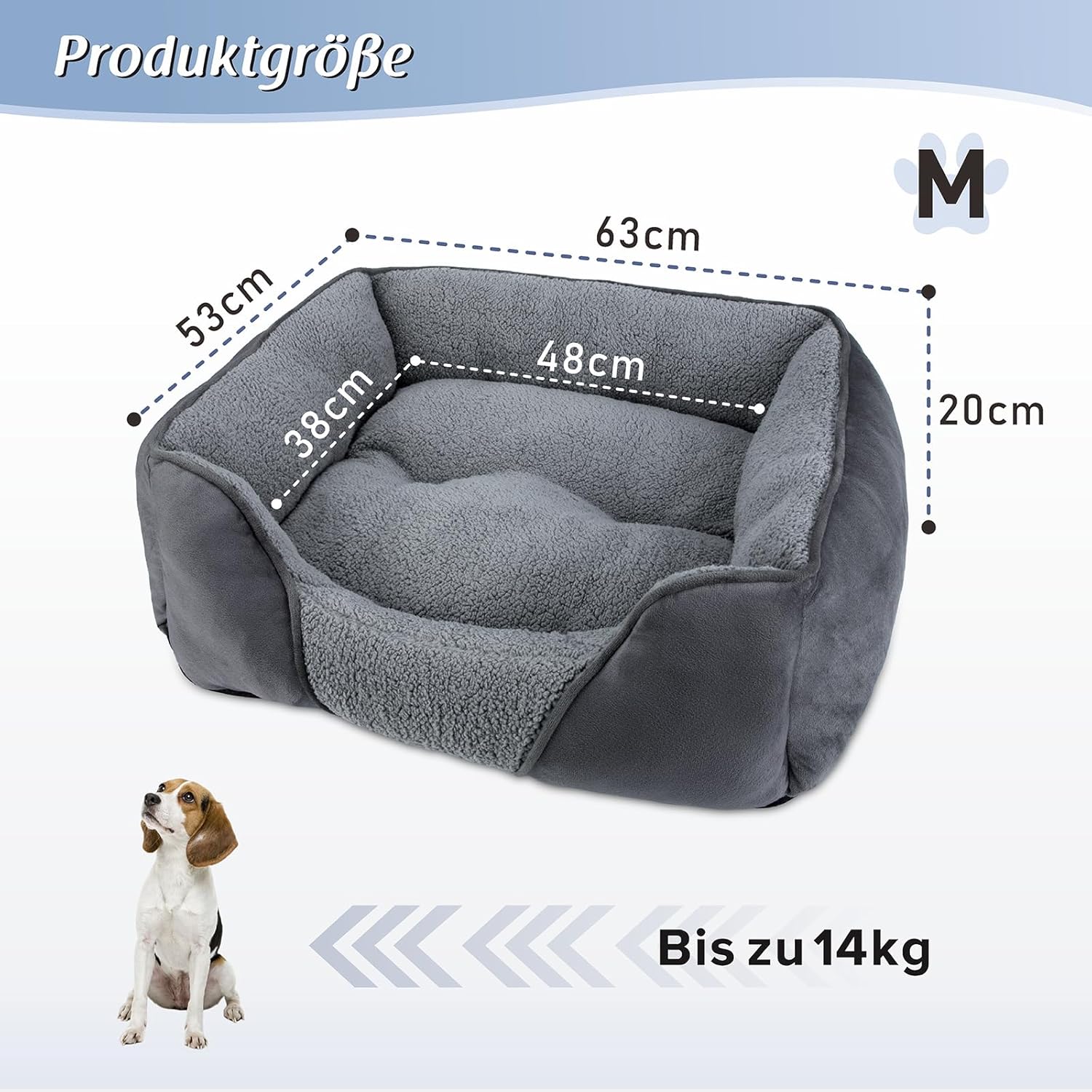 Thumbnail 2 de FURTIME cuccia interna lavabile per cani taglia media 63x53x20 cm con fondo antiscivolo