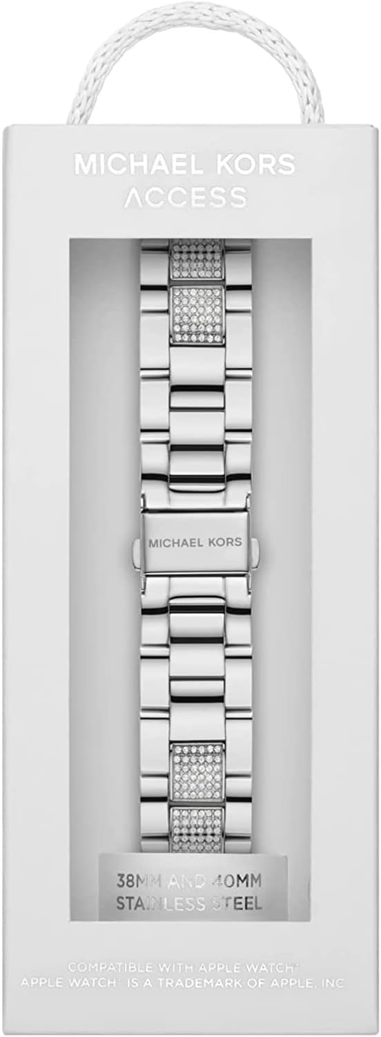 Thumbnail 1 de Michael Kors Women’s Stainless Steel or Acetate Watch Strap for Apple Watch (38/40/41mm) – Silver