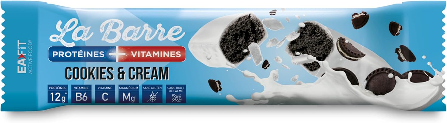 Thumbnail 1 de EAFIT La Barre Protéines Vitamines Cookies & cream – Présentoir de 24 barres