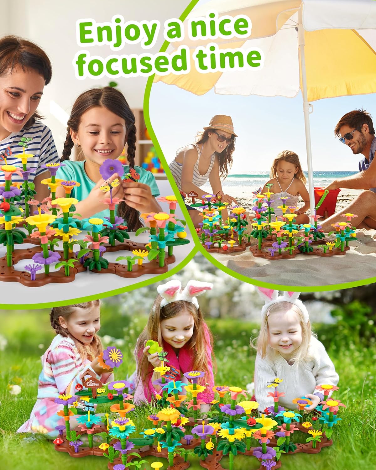 Thumbnail 4 de Funsland Flower Garden Building Toys – 322-Piece STEM Garden Set for Kids Aged 3–6