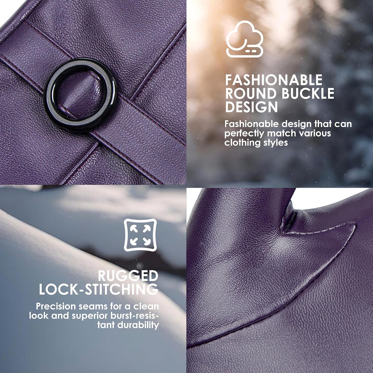 Detalle 1 de Dsane Women's Winter Gloves with Cashmere Lining