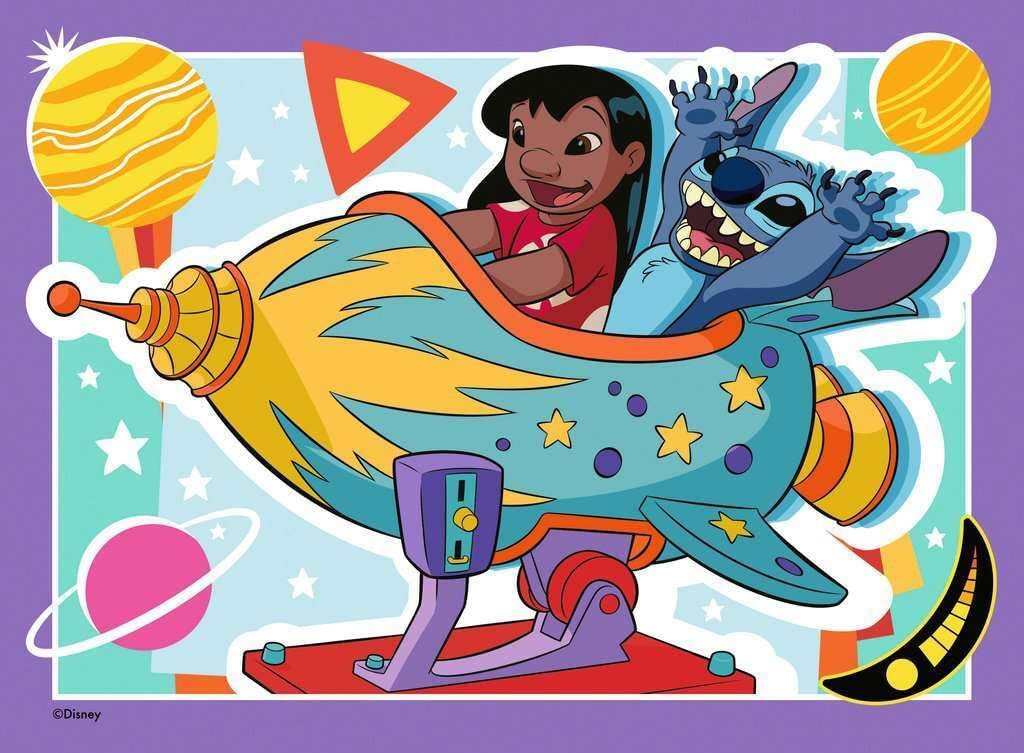 Detalle de Kinderpuzzle 4x35 Teile – Disney Stitch | Speedy Puzzle von Ravensburger