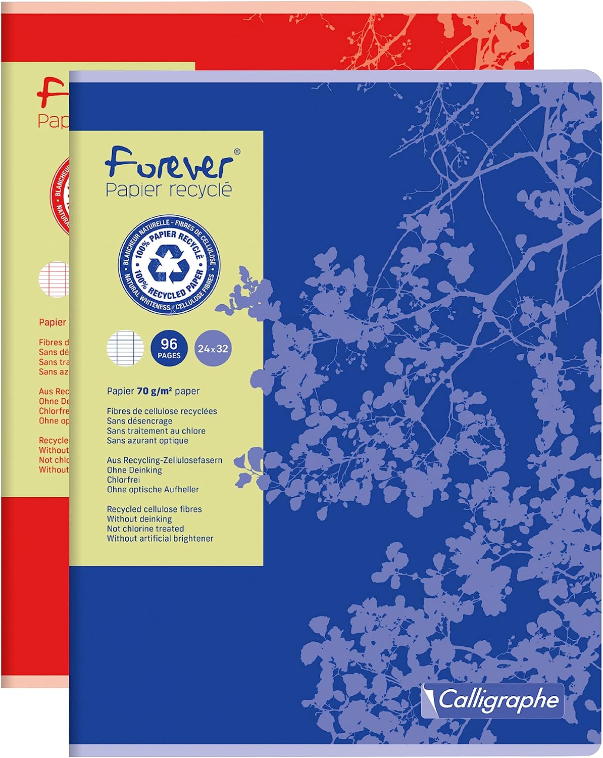 Detalle de Calligraphe 17493AMZC – Lot de 5 Cahiers Forever 24x32 cm, 96 pages, papier recyclé