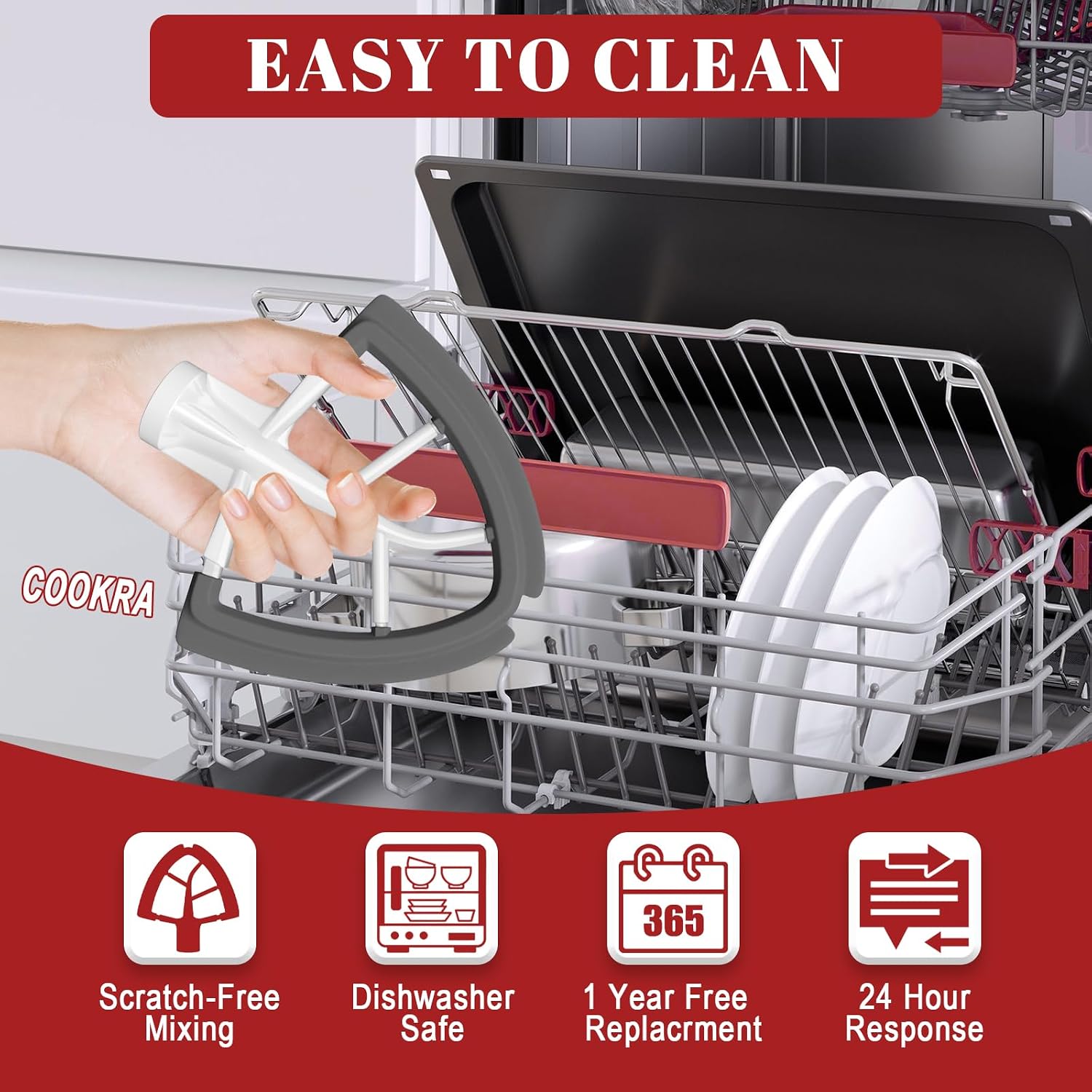 Thumbnail 5 de KitchenAid-compatible flex edge beater with silicone edges