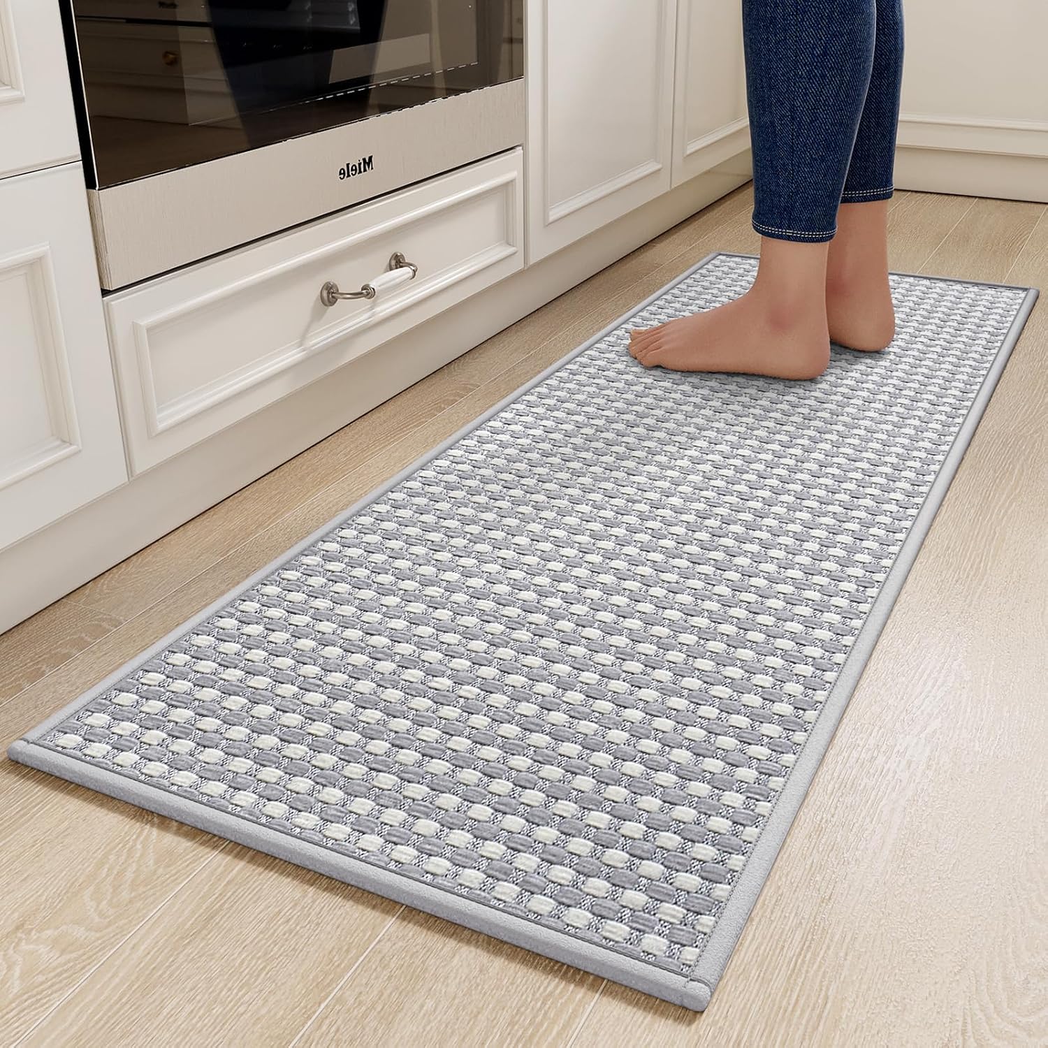 Detalle de YDKGL Kitchen Runner Rug 17"x59" absorbent gray