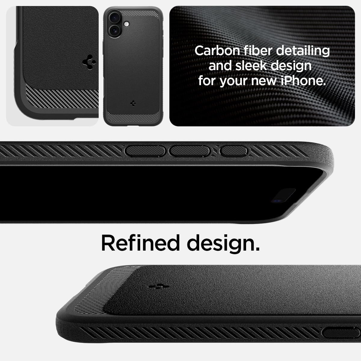 Detalle de Spigen Rugged Armor MagFit pour iPhone 16 Plus (6,7 pouces) – coque antichoc noire mate