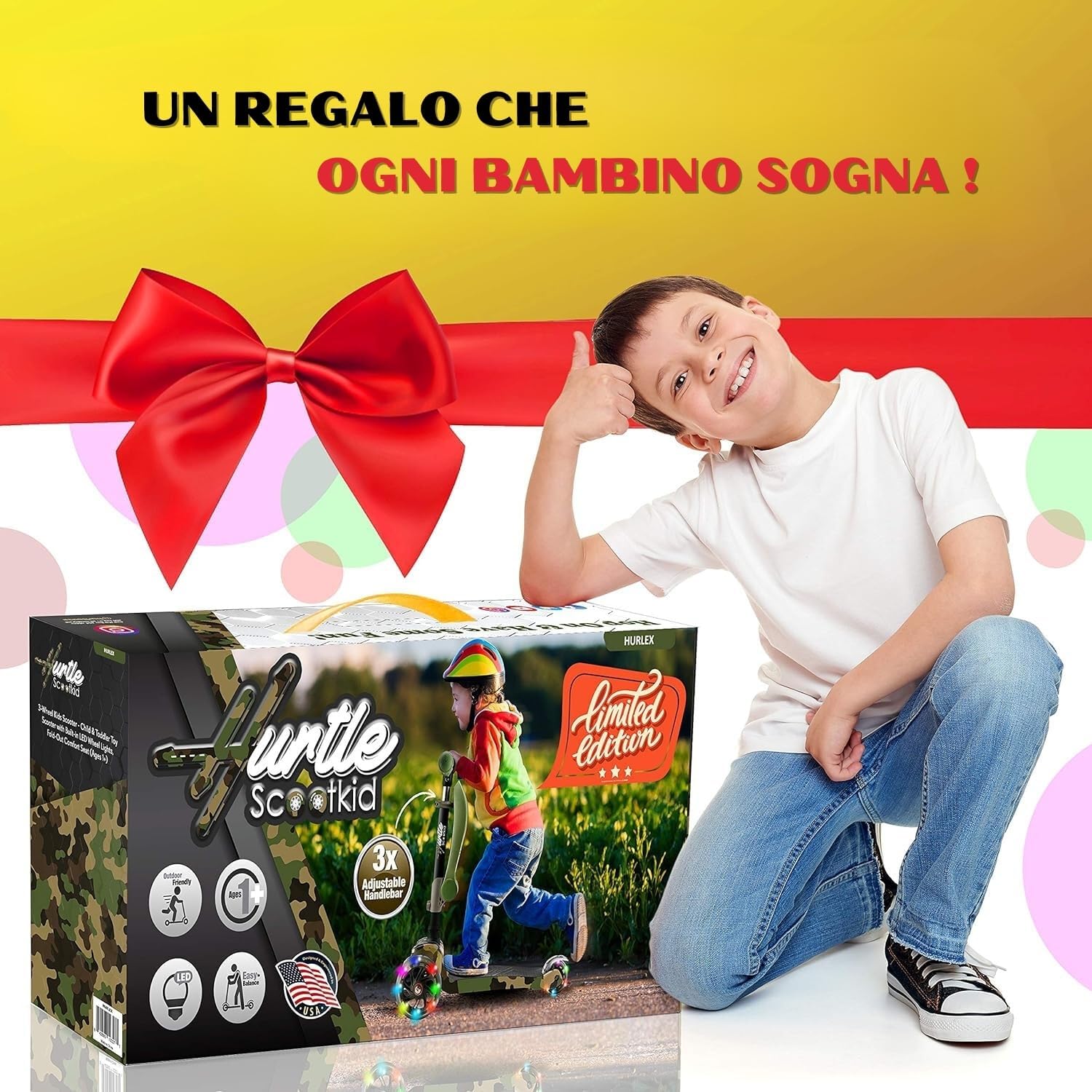 Thumbnail 6 de Hurtle ScootKid Monopattino 3 ruote 20 kg