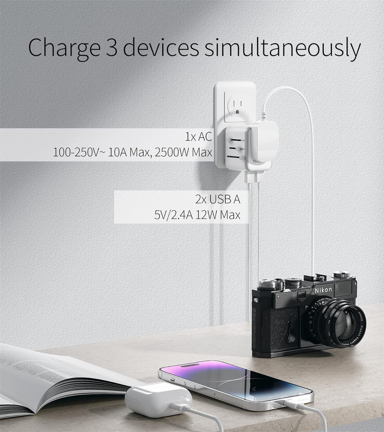 Thumbnail 2 de FSTravelP Universal Plug Adapter 150+ countries 🌍