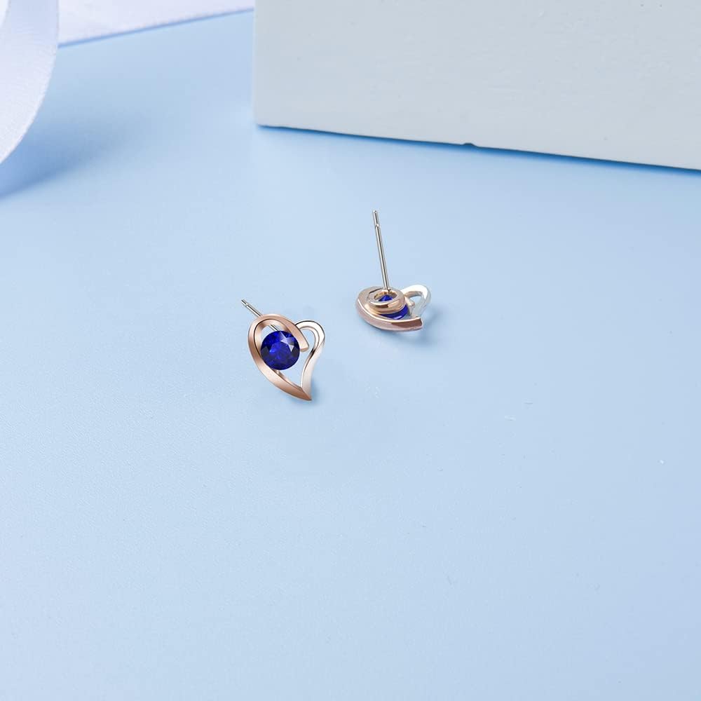Detalle de VANSZA Damen Herzohrringe aus 925 Sterling Silber – hypoallergen, 5A Zirkonia