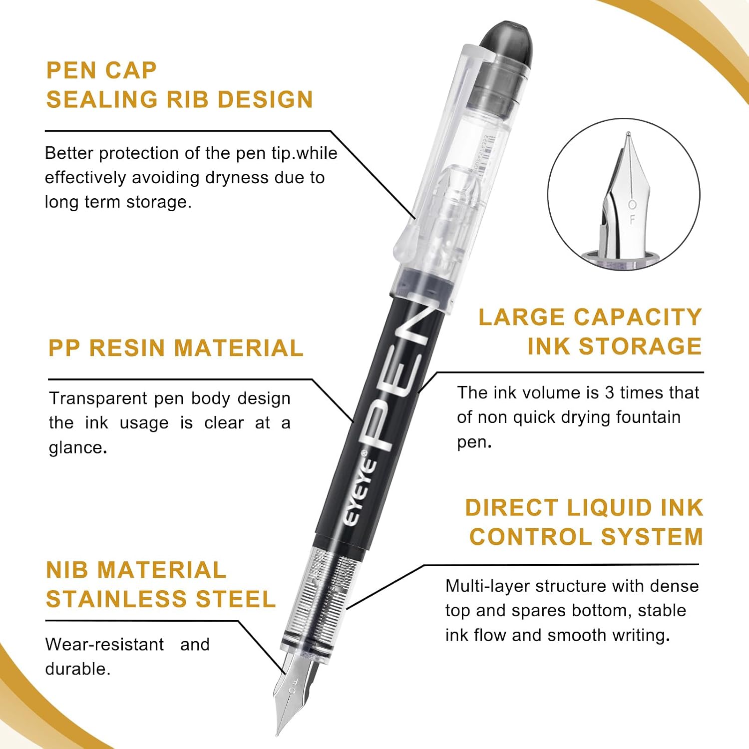 Detalle de EYEYE Disposable Fountain Pens, 9-Pack