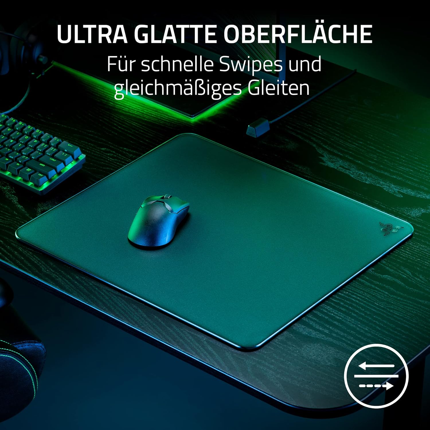 Thumbnail 2 de Razer Atlas GlasmauSmatte aus gehärtetem Glas – 450 x 400 x 5 mm, schwarz
