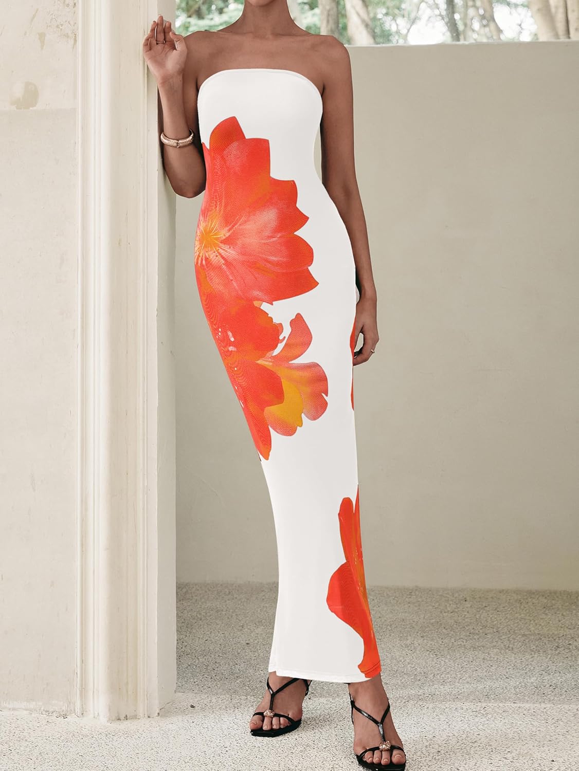 Thumbnail 3 de PrettyGarden Women Summer Strapless Maxi Dress: Floral Bodycon Dress for Weddings & Events