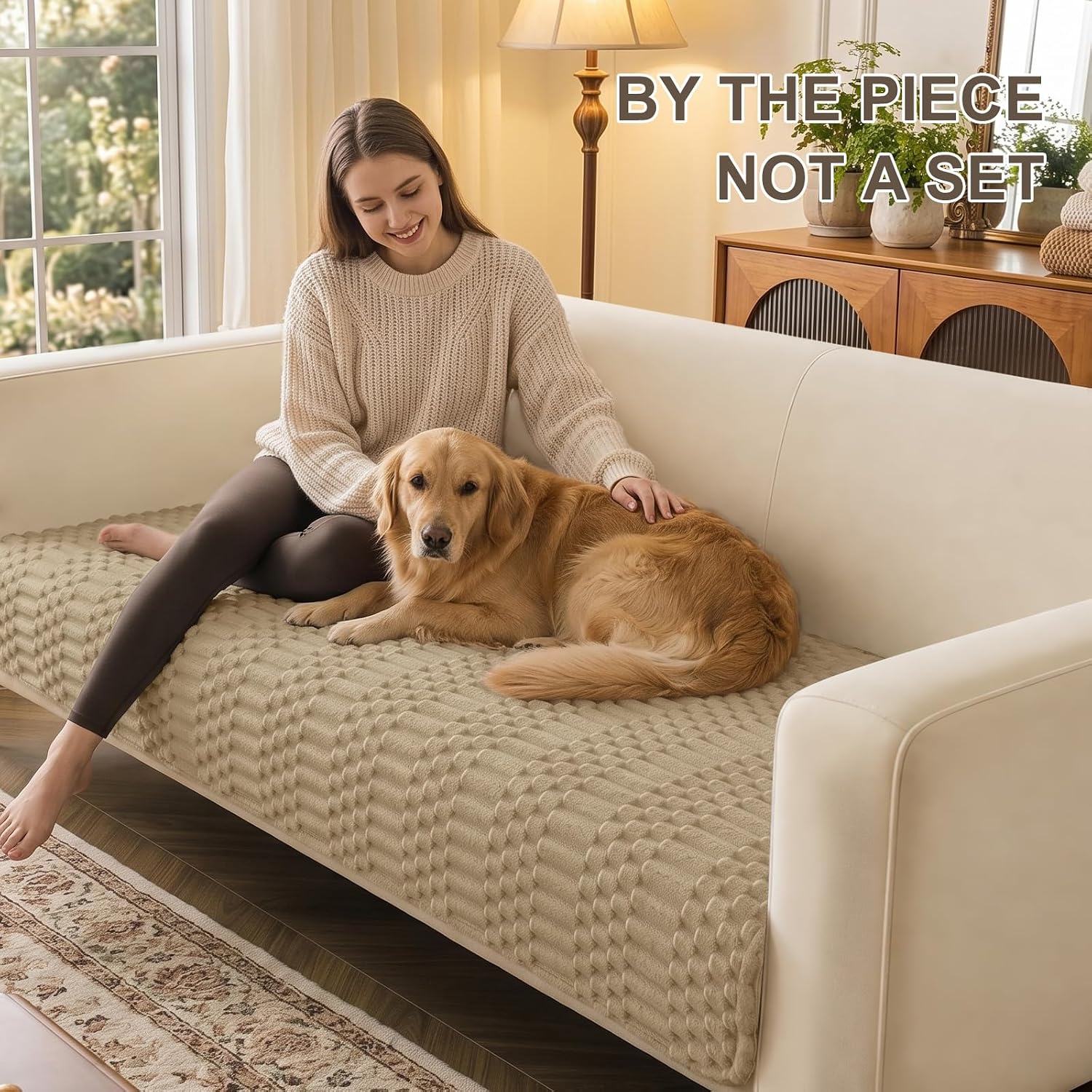 Thumbnail 1 de Smiry FLRCWDZ08 Waterproof Dog Couch Cover, Washable Flannel, Non-Slip