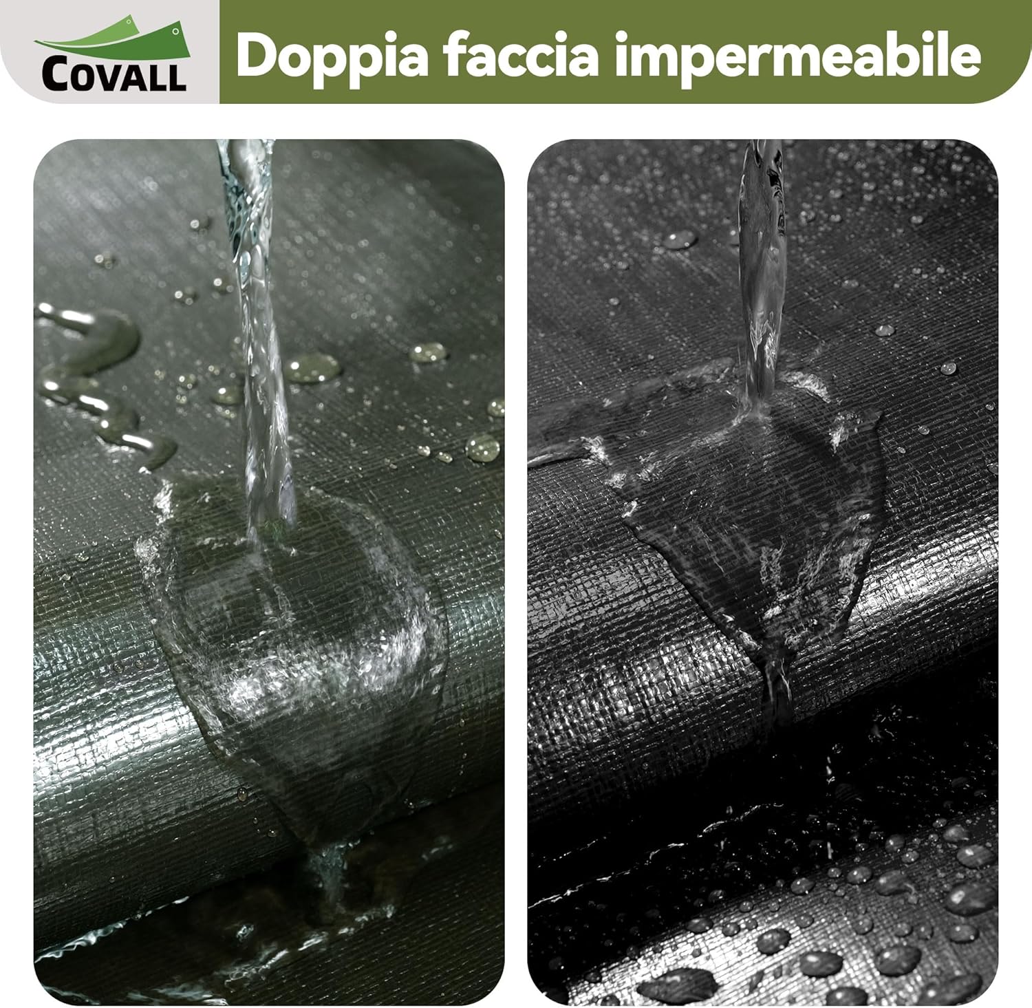 Thumbnail 3 de COVALL telo telone impermeabile 2x2 m in HDPE 140 g/m² con occhielli rinforzati