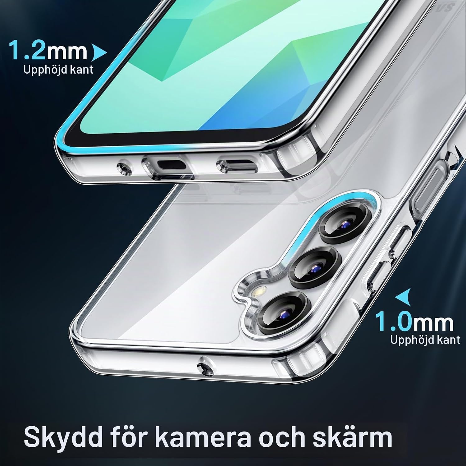 Detalle de JETech klart skal för Samsung Galaxy A16 med TPU-ram och hård PC-baksida