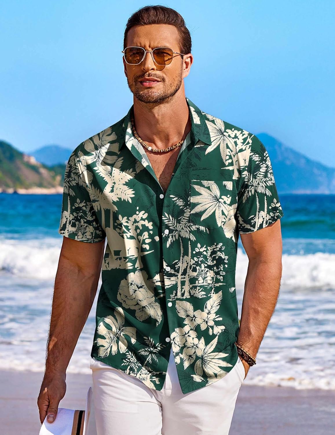 Thumbnail 1 de COOFANDY Men’s Hawaiian Shirt Short Sleeve