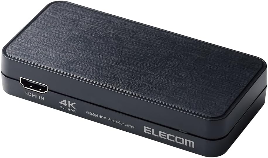 Detalle de エレコム ASC-HDAV121BK HDMI音声分離器 4K/60Hz対応 光デジタル・アナログ音声出力