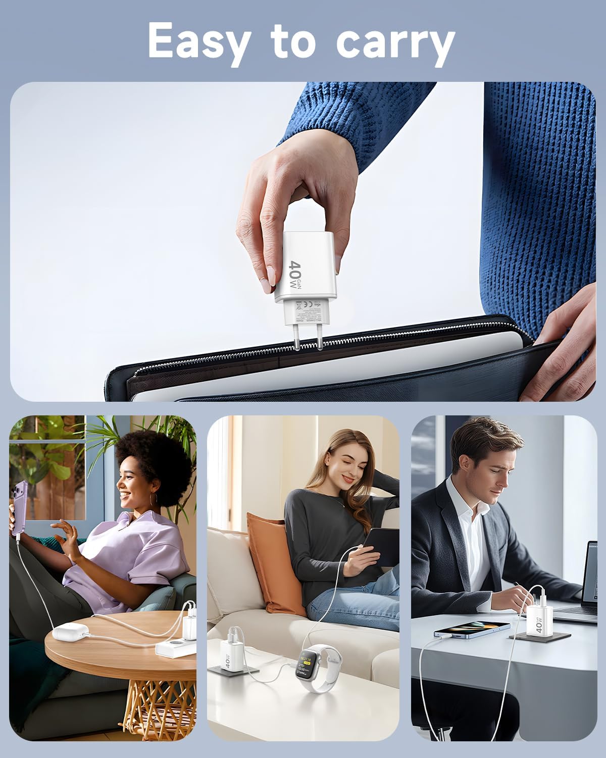 Thumbnail 5 de 2Pack Caricabatterie USB C 40W