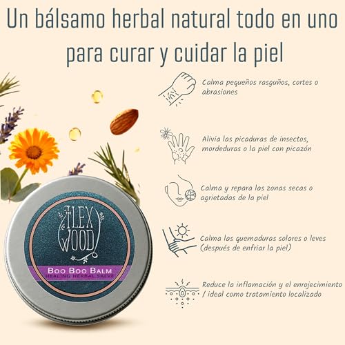 Thumbnail 4 de The Ilex Wood Bálsamo de hierbas calmante Boo Boo (100 ml), orgánico y hecho a mano para piel irritada