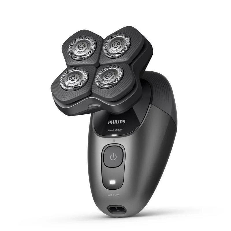 Detalle de Philips HS7980/15 Head Shaver Pro 7000: afeitadora corporal para uso en seco y mojado con cabezal 360°
